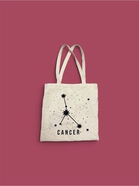 Cancer Zodiac Constellation Canvas Tote Bag Astrology Celestial Stars